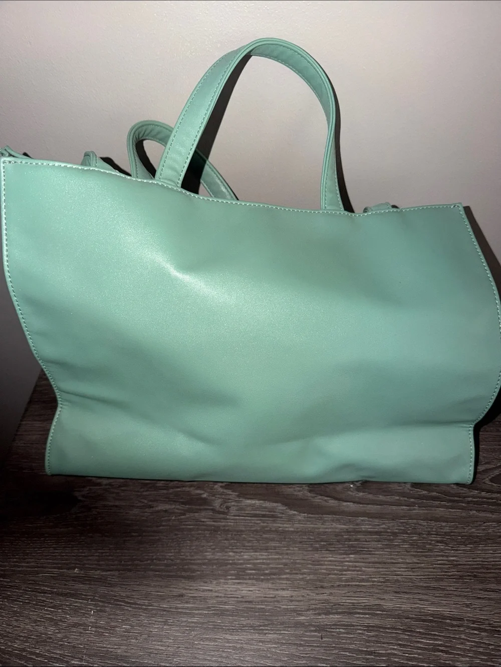 Telfar Mint Green Leather Shopping Tote